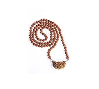 Wonder Care - Original Nepali 1 Mukhi Rudraksha Bead Mala/Rudraksha Bead Natural Rudra (108+1) Rosary Bead Jap Mala For Meditation (1 Mukhi Jaap Mala Necklace)