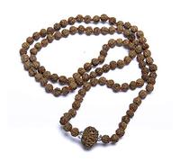 Wonder Care - Original Nepali 9 Mukhi Rudraksha Bead Mala/Rudraksha Bead Natural Rudra (108+1) Rosary Bead Jap Mala For Meditation (9 Mukhi Jaap Mala Necklace)