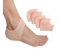 Wonder Care Pair of 2 Silicone Heels Protectors for Moisturizing Heels, Cracked Heel Protection, Relief Blister, Heel Spurs, and Plantar Fascitis Wrap| Heel Gel Socks| Stretchable| Unisex, Beige
