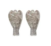 Wonder Care Pocket Guardian Angel Clear Quartz Crystal Natural Gemstone Reiki Healing Energy Carved Statue Figurines (1.5"-2.0") (pack of 2)