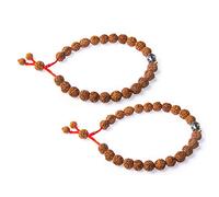 Wonder Care Real Rudraksha Bracelet Yoga Meditation Beads Spiritual Reiki Balancing Wrist Band Unisex Rakhi Bracelet Friendship Band|Rakhi For Brother-Pack of 2
