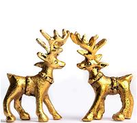 Wonder Care Standing Reindeer Figurines for Christmas Decorations, Home Decorations for Living Room, Christmas Table Decor & Decor for Shelves (Golden)
