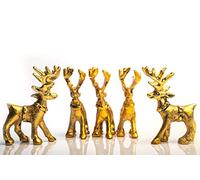 Wonder Care Standing Reindeer figurines for Christmas Decorations, home decorations for living room, Christmas table decor & Decor for shelves (Golden5pcs).