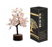 Wonder Care WC Rose Quartz Crystal Tree for Positive Energy, Home Decorations and Healing with M-Seal & Golden Wire | Money Decor Pink Feng Shui (300 Beads)…, quartz_Mseal_Tree
