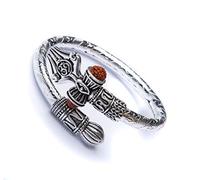 Wonder Care WC_Shiv Bracelet Cuff Kada for men Lord Shiva Bahubali Brass Bracelet for men Religious Brass Shiv kada Free size Bracelet For Mahashivratri Mahadev Bracelet With embedded Rudraksha bead