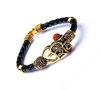 Wonder Care WC_Shiv Bracelet Cuff Kada for men Lord Shiva Bahubali Brass Bracelet for men Religious Brass Shiv kada Free size Bracelet For Mahashivratri Mahadev Bracelet With embedded Rudraksha bead
