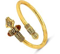 Wonder Care WC_Shiv Bracelet Cuff Kada for men Lord Shiva Bahubali Brass Bracelet for men Religious Brass Shiv kada Free size Bracelet For Mahashivratri Mahadev Bracelet With embedded Rudraksha bead
