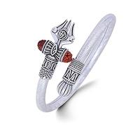 Wonder Care WC_Shiv Bracelet Cuff Kada for men Lord Shiva Bahubali Brass Bracelet for men Religious Brass Shiv kada Free size Bracelet For Mahashivratri Mahadev Bracelet With embedded Rudraksha bead