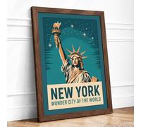 Wonder City of the World Vintage Framed Wall Art Print A1 (84.1×59.4cm)