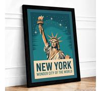 Wonder City of the World Vintage Framed Wall Art Print A4 (29.7×21cm)