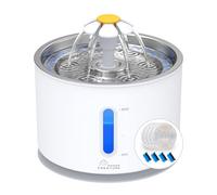 Wonder Creature Cat Water Fountain with Stainless Steel Lid, 2.4L/81oz Automatic Cat Fountain with 4 Filters & 4 Sponges, LED Light and Water Level Window for Cats and Dogs