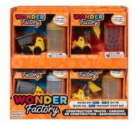 Wonder Factory Never Dry Sand Construction Trucks - Includes 1 Truck & 1 Tube of 104mL Sand, Does Not Dry Out, No Gluten, Creative Toys for Children, Playset with Endless Possibilities