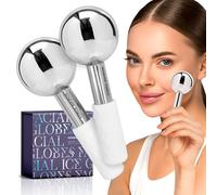WONDER FAMILY Stainless Steel Ice Globes for Face - Cryo Facial Globes for Puffiness, Wrinkles & Skin Tightening - Cooling Face Roller for Anti-Aging, Sinus Relief & Facial Massage