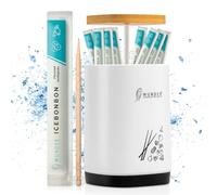 Wonder Flavoured Toothpicks - 100 Individually Wrapped + Bamboo Dispenser - Icebonbon - Fresh Breath & Convenient Oral Care