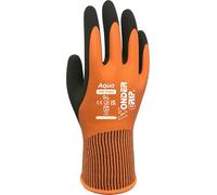 Wonder Grip Aqua Orange WG-318O Work Gloves Waterproof, Water-Repellent, Double Latex Coating, Non-Slip for Secure Grip in Wet and Wet (9 / L)