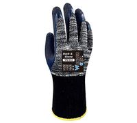 Wonder Grip WG-333 Rock & Stone - Work glove with double latex coating; cut-proof, cold and heat-proof gloves for a secure grip; S/07, Gray and black