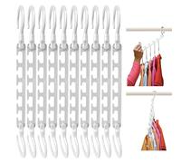 Wonder Hanger Max Pack of 10 Closet Organizer, Space Saving for Wrinkle-Free Clothes, Compact Closet Organization, Fully Assembled Hanger Closet Organizer - Closet Organization & Storage - White