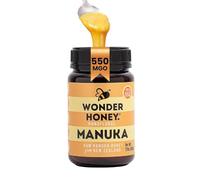 Wonder Honey Raw Manuka Honey New Zealand MGO550 (15+) Tested for 26 Markers, Traceable, Naturally Soothe a Sore Throat, Cough - Aid Digestion - Triple Sealed in a Protective Box, BPA free jar (500g)