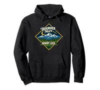 Wonder More Worry Less Mountain Adventure Nature Hiking Pullover Hoodie