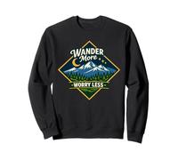 Wonder More Worry Less Mountain Adventure Nature Hiking Sweatshirt