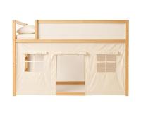 Wonder Nook Bunk Bed Curtains, Adjustable 2 Panels, Bottom Bunk Bed Privacy Set, Cotton Play Tent Curtain with Velcro & Tie Attachments - Multipurpose Kids Fort Play Space for Loft Beds, Tables