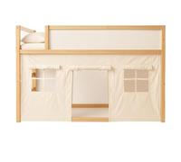 Wonder Nook Bunk Bed Curtains, Adjustable 2 Panels, Bottom Bunk Bed Privacy Set, Cotton Play Tent Curtain with Velcro & Tie Attachments - Multipurpose Kids Fort Play Space for Loft Beds, Tables