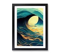 Wonder Of An Ocean Wave Framed Print | A3 Black Framed Wall Art | Ready to Hang | Modern Nautical Picture | Living Room Bedroom Lounge Office