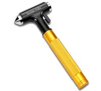 WONDER POINT Car Window Breaker, Automotive Safety Hammer With Seatbelt Cutter, 3-in-1 Emergecy Escape Tool Car Metal Window Breaker Seatbelt Cutter, Aluminium Alloy Glass Breaker Glass Hammer(Yellow)