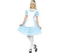 Smiffys Wonder Princess Costume, Blue with Dress, Apron & Headband, Fairytale, Wings and Wands Fancy Fancy Dress, Adult Dress Up Costumes