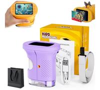 Wonder Quest Microscope, Wonderquest 4k Discovery Microscope, 1000x，Purple | Wonderquest Discovery Microscope, 4K Magnifying Camera, 2" IPS Screen 1000x Handheld Portable USB Digital Miniscope
