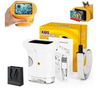 Wonder Quest Microscope, Wonderquest 4k Discovery Microscope, 1000x，White | Wonderquest Discovery Microscope, 4K Magnifying Camera, 2" IPS Screen 1000x Handheld Portable USB Digital Miniscope