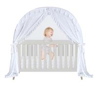 Wonder Space Elegant Baby Crib Net Tent - Minimalist Lace Design - Durable & Breathable Mesh to Keep Baby in & Stop Baby from Climbing Out - Mosquito & Insects Protection (Lace Curtain)