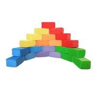 Wonder Space Plush Foam Block - Nursery Building & Stacking Toys Age 3+ for Toddlers Boys & Girls, Soft Smooth Velvet Cover, Early Education Gross Motor Skills & Brain Development (Brick, Rainbow)