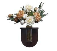 Wonder Space Wall Mounted Flower Vase - Wood Floating Shelf Holder, Natural Hanging Wall Planter, Decorative Pocket Planters, Minimalist Indoor Home Decoration