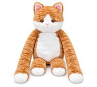 Wonder Sprout 38 cm Weighted Orange Cat Plush Toy, Sitting Ginger Cat with Removable 4.4 lb Microwaveable and Coolable Weight Pouch, Long Weighted Arms and Legs for Comforting Cuddles