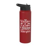 Wonder Teaching is Watching Caterpillars Become Butterflies Stainless Steel Insulated Water Bottle