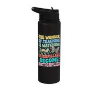 Wonder Teaching is Watching Caterpillars Become Butterflies Stainless Steel Insulated Water Bottle