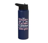 Wonder Teaching is Watching Caterpillars Become Butterflies Stainless Steel Insulated Water Bottle