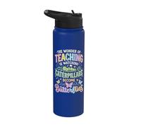 Wonder Teaching is Watching Caterpillars Become Butterflies Stainless Steel Insulated Water Bottle