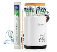 Wonder Toothpicks with Flavour - 100 Individually Packaged + Stylish Dispenser - Grape-Mint - Refreshing Taste & Healthy Oral Hygiene