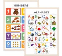 WONDER TOTS Alphabet Poster & Numbers 1-10 Chart, ABC Poster for Kids, Count to 10, Educational Chart for Toddlers, Home Schooling, Preschool Learning (2 Pack, A3 Laminated)