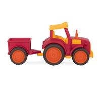 Wonder Wheels by Battat - Tractor & Trailer - Toy Tractor and Trailer Combo for Toddlers Age 1 and Up (2 pc). - 100% Recyclable, Red
