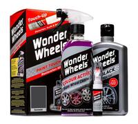 Wonder Wheels Clean & Touch Up Kit Gun Metal Grey Wheel Cleaner Tyre Gel X 2