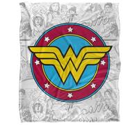 Wonder Woman Comic Logo Silky Touch Super Soft Throw Blanket 152 X 127 cm, White