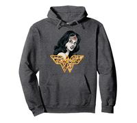 Wonder Woman Core Retro Pullover Hoodie, Adult Unisex, Dark Heather Grey, Medium
