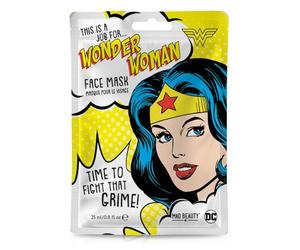 Wonder Woman Cosmetic Face Sheet Masks | Mad Beauty | DC Comics, Watermelon Infused, Aloe Vera, Hydrating, Soothing, Nourishing - Fun Skincare Gift