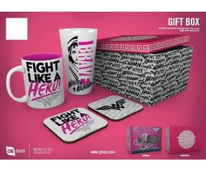 Wonder Woman Fight Like a Hero Gift Set 4 Piece Mug, Glass and Coasters