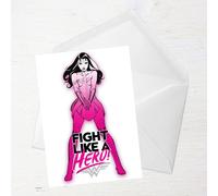 Wonder Woman Get Well Fight Like A Hero Greetings Card - Large Card