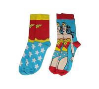 Wonder Woman Ladies Socks - Two Pair Pack Multi Print