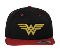 Wonder Woman Officially Licensed Premium Snapback Cap (Black-Red)